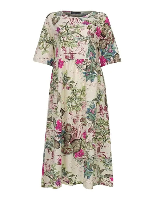 Geometric Print Loose Maxi Dress Maxi Dresses - Tophatter Daily Deals