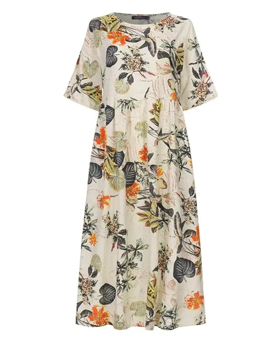 Geometric Print Loose Maxi Dress Maxi Dresses - Tophatter Daily Deals