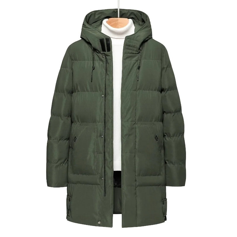 Men Heavyweight Winter Coat Hooded Long Formality Men Jackets - Tophatter Daily Deals