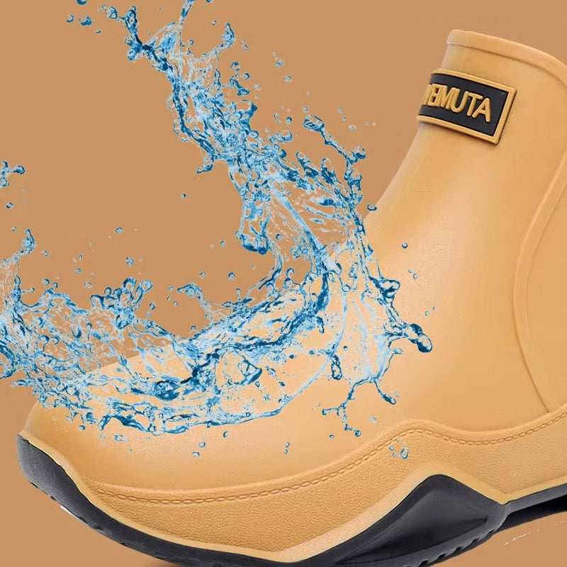 Unisex Rain Shoes Ankle Women Waterproof Shoes Boots - Tophatter Daily Deals