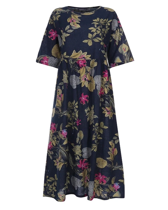 Geometric Print Loose Maxi Dress Maxi Dresses - Tophatter Daily Deals