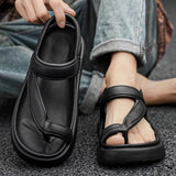 Casual Outdoor Sandal Men Beach Anti slip Shoes Black Men Sandals - Tophatter Daily Deals