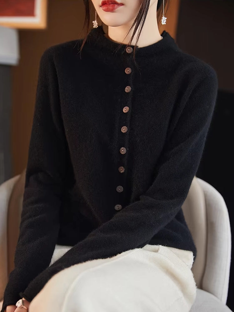 Wool Jacket Knitted Top Sweater Blouses - Tophatter Daily Deals