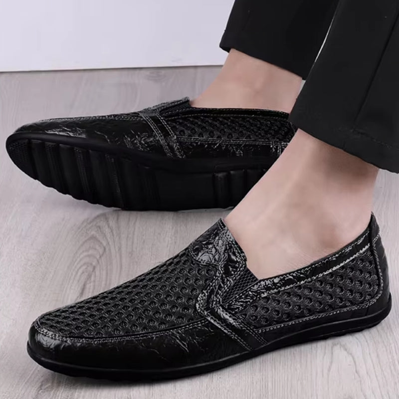 Fashion Soft Male Outdoor Loafers Black Loafers - Tophatter Daily Deals