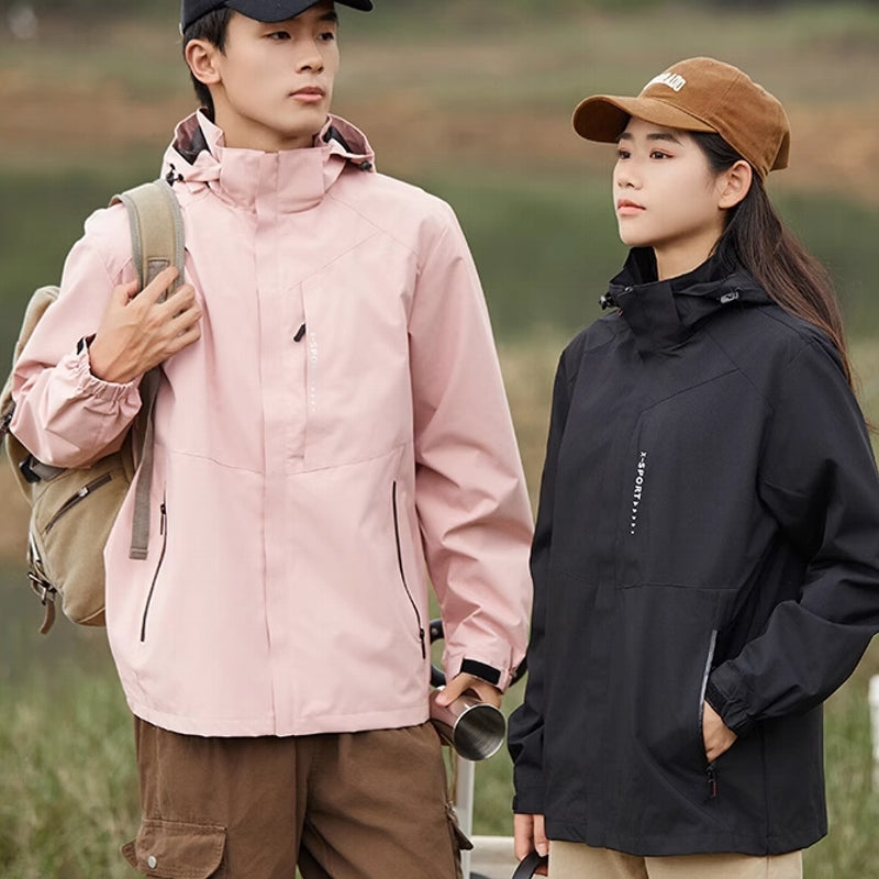 Outdoor Waterproof and Windproof Hooded Windbreaker Coats Tracksuits - Tophatter Daily Deals