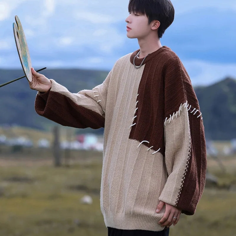 Knitted Sweater Men Pullover Hip Hop Oversize Sweaters Men's Clothing - Tophatter Daily Deals