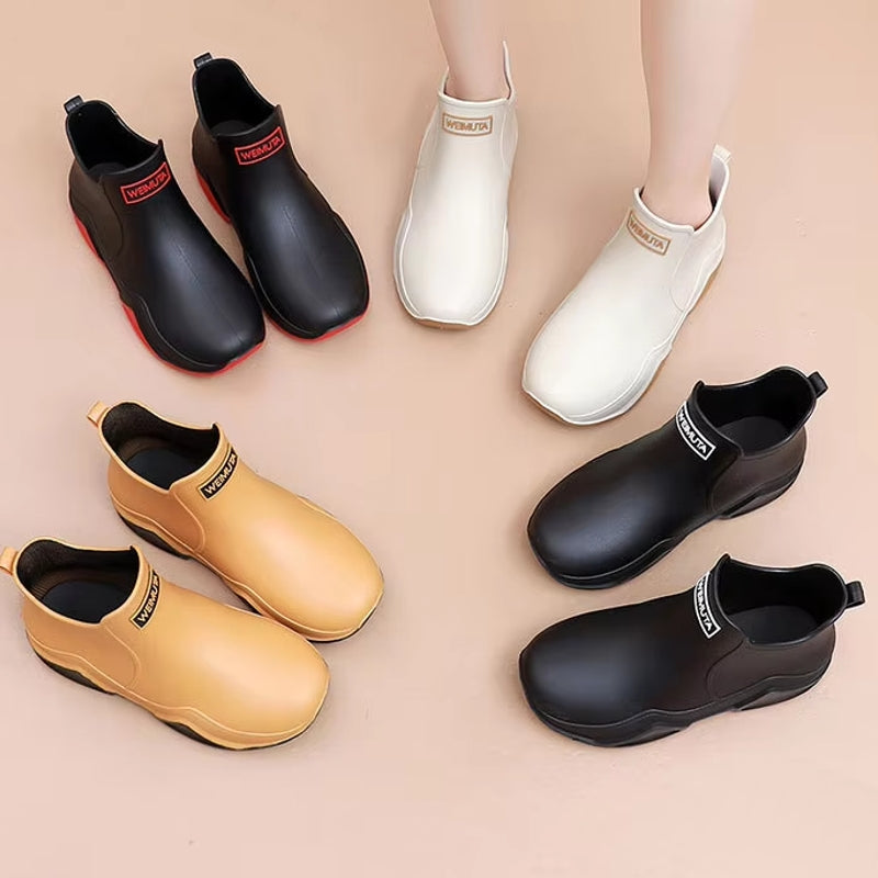 Unisex Rain Shoes Ankle Women Waterproof Shoes Boots - Tophatter Daily Deals