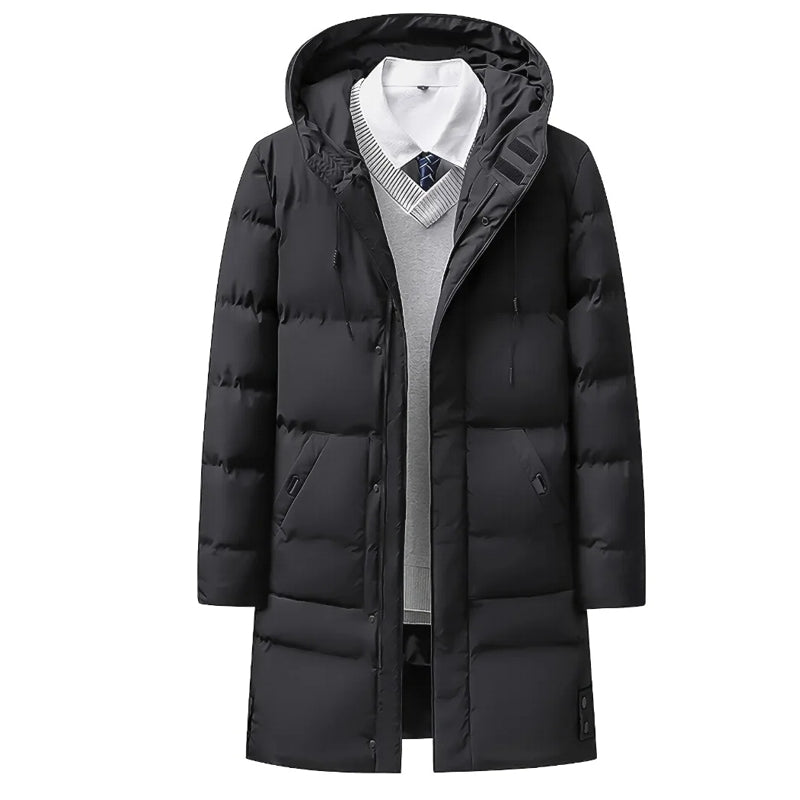 Men Heavyweight Winter Coat Hooded Long Formality Men Jackets - Tophatter Daily Deals