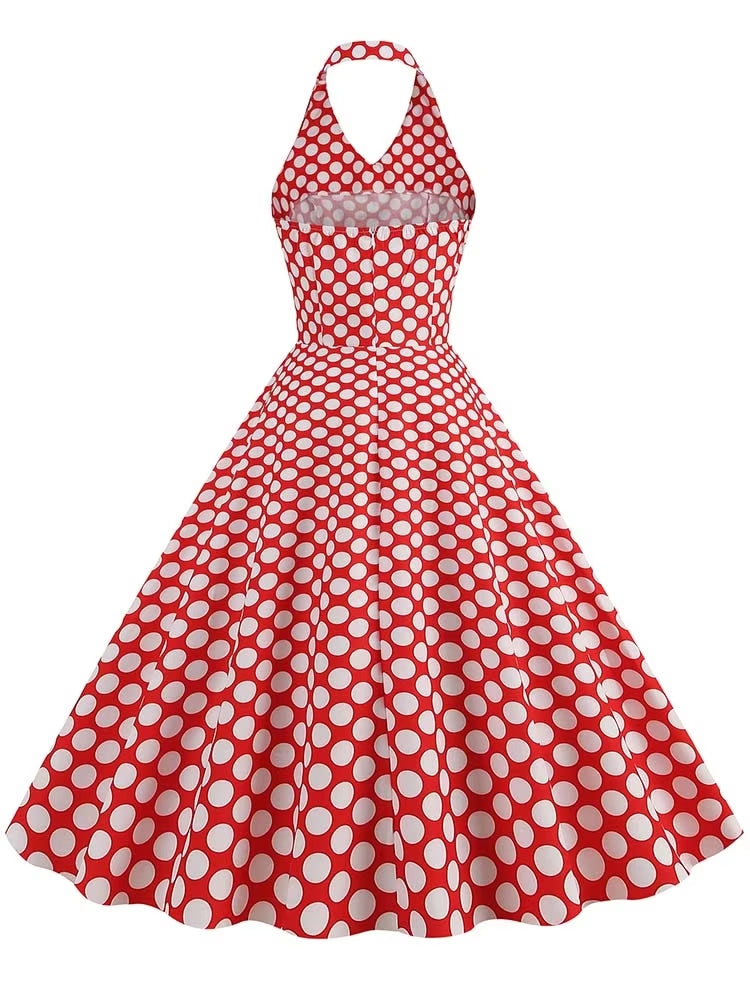 Retro Halter Party Midi Dresses Midi Dresses - Tophatter Daily Deals