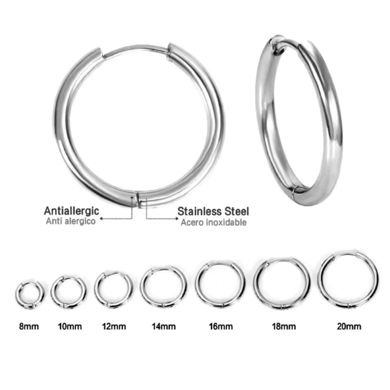 Unisex Stainless Steel Hoop Earrings Earrings - Tophatter Daily Deals