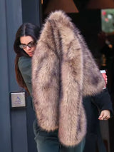 Gradient Cropped Faux Fur Coats Brown Coats & Jackets - Tophatter Daily Deals