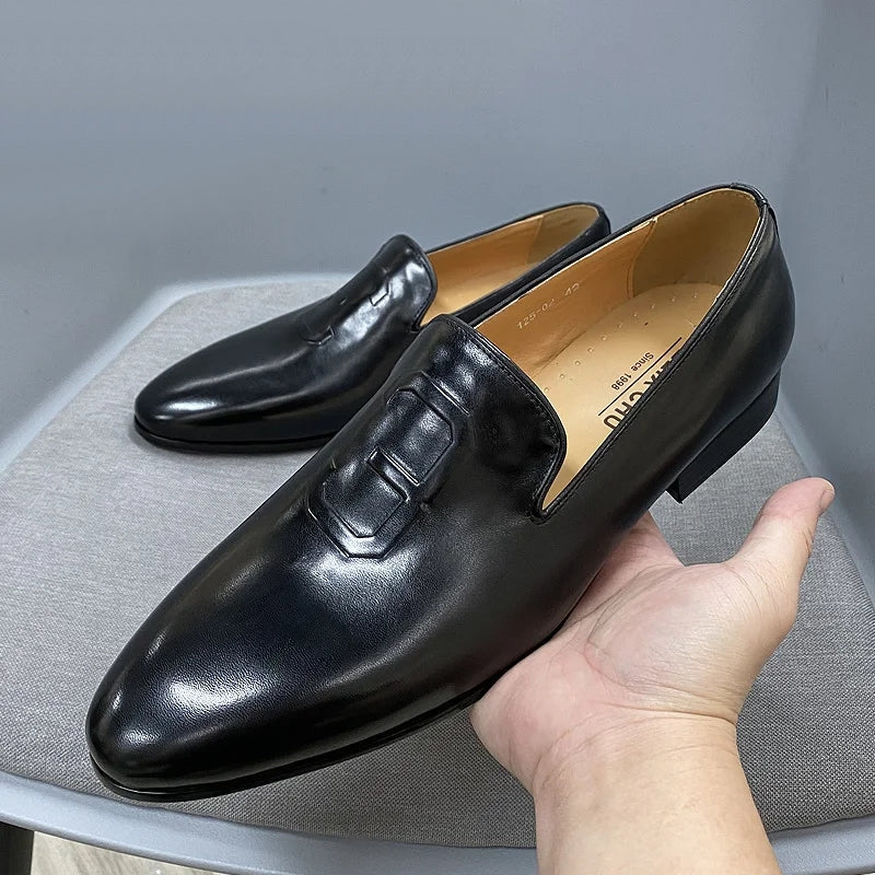 Luxury Suit Formal Genuine Leather Dress Loafers Shoes Men Dresses Shoes - Tophatter Daily Deals