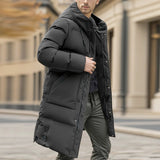 Men Heavyweight Winter Coat Hooded Long Formality Men Jackets - Tophatter Daily Deals