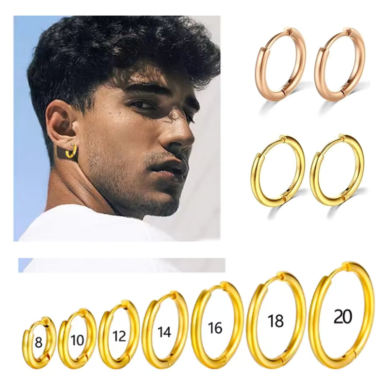 Unisex Stainless Steel Hoop Earrings Earrings - Tophatter Daily Deals