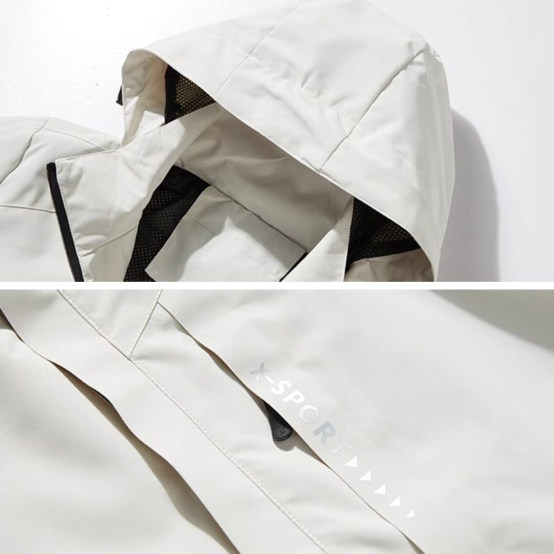 Outdoor Waterproof and Windproof Hooded Windbreaker Coats Tracksuits - Tophatter Daily Deals