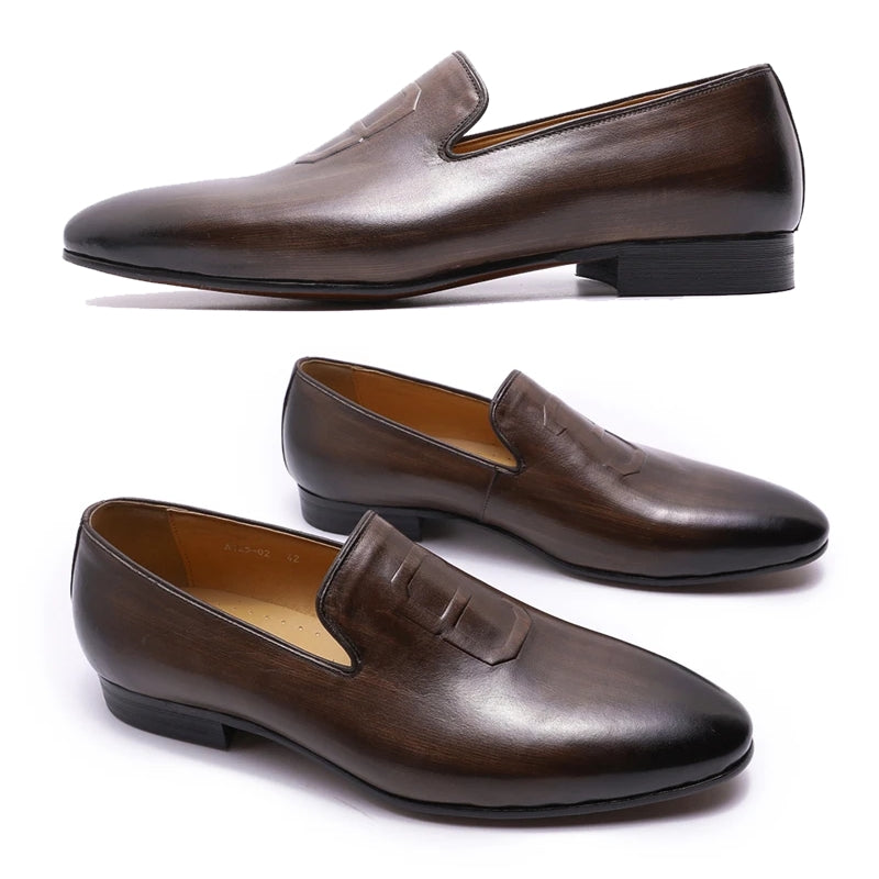 Luxury Suit Formal Genuine Leather Dress Loafers Shoes Men Dresses Shoes - Tophatter Daily Deals