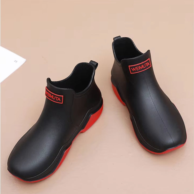 Unisex Rain Shoes Ankle Women Waterproof Shoes Boots - Tophatter Daily Deals