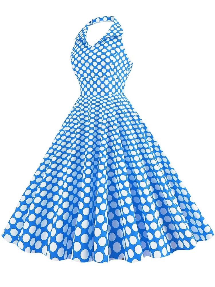 Retro Halter Party Midi Dresses Midi Dresses - Tophatter Daily Deals