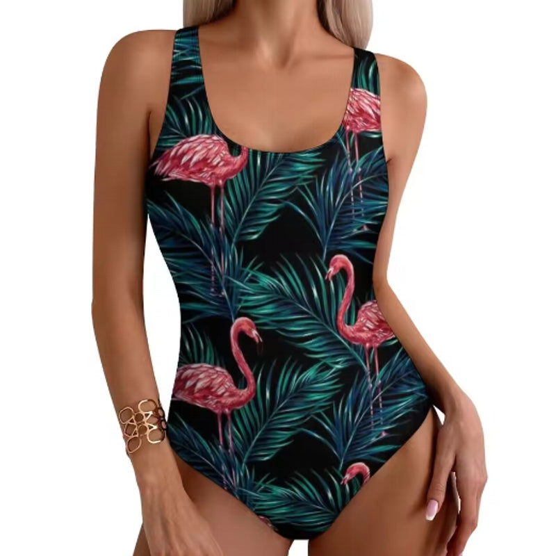 Tropical Flamingo Women Swimsuit One Piece Swimwear - Tophatter Daily Deals