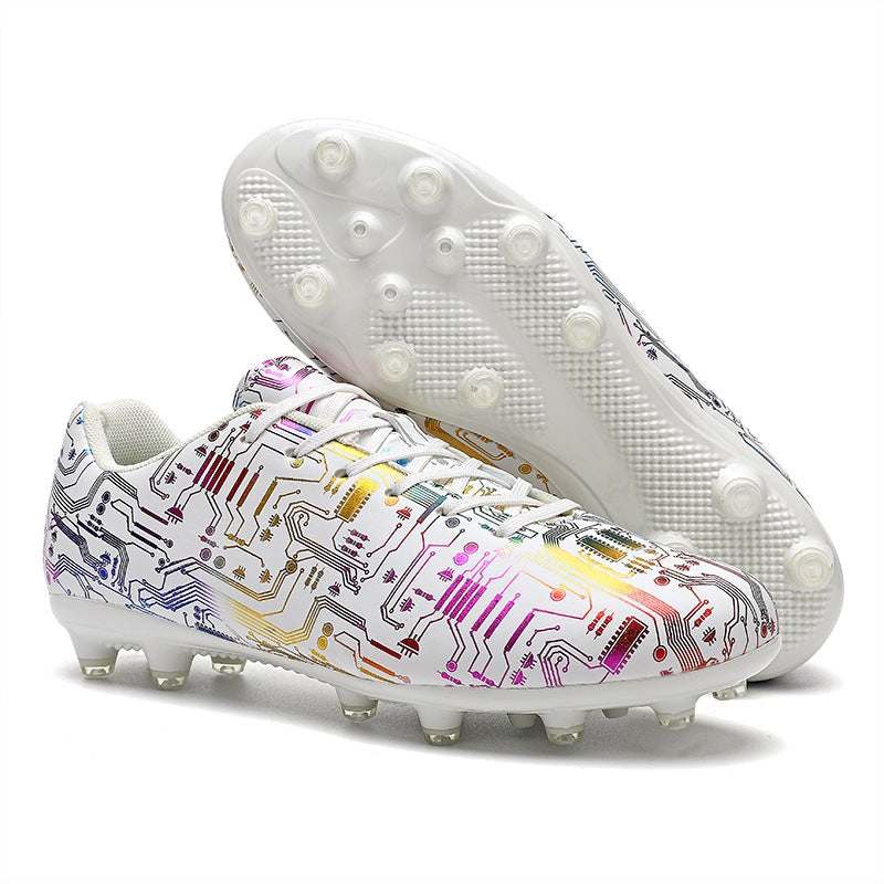 Unisex Ankle Football Boots Cleats Grass Training White Soccer Shoes - Tophatter Daily Deals