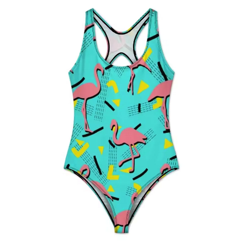 Stylish Tropical Flamingo Women Swimsuit One Piece Swimwear - Tophatter Daily Deals