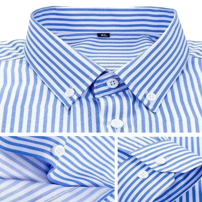 Men's Thin Striped Long-sleeve Shirt Men's Shirts - Tophatter Daily Deals