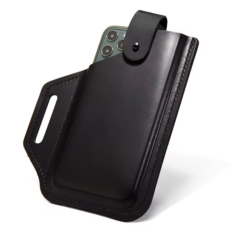 Men's Leather 6.3inch Phone Case Wallet Belt Bag Waist Bag Men Bags - Tophatter Daily Deals