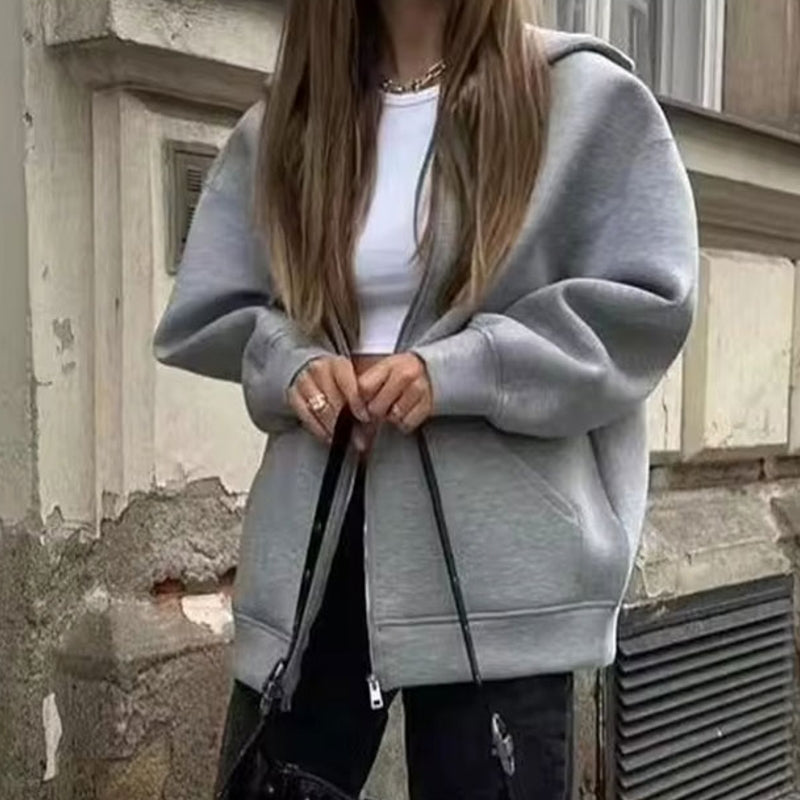 Women Loose Big Pocket Zipper Jacket Coat Coats & Jackets - Tophatter Daily Deals