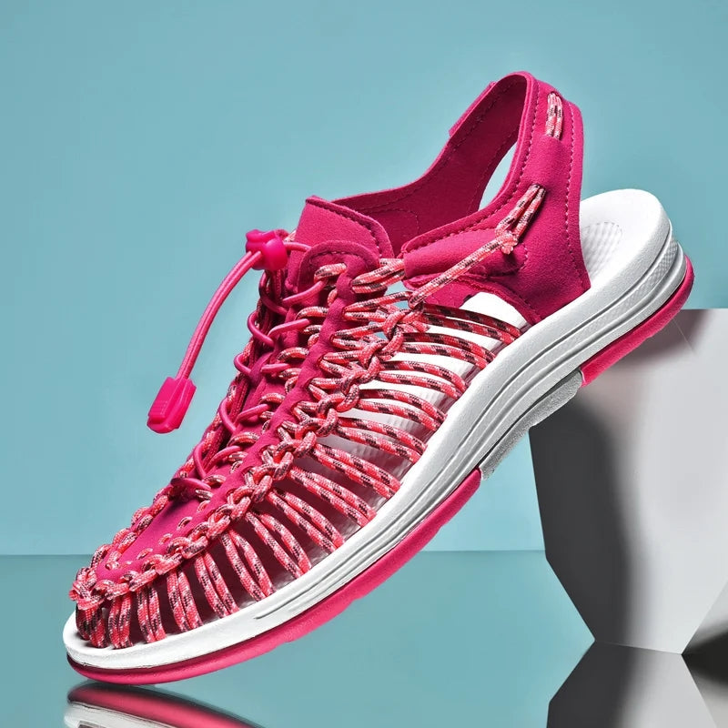 Casual Flat Outdoor Couples Sandals Rose Pink Men Sandals - Tophatter Daily Deals