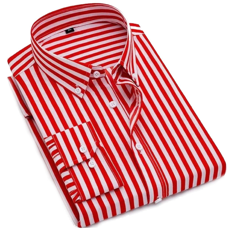 Men's Thin Striped Long-sleeve Shirt Men's Shirts - Tophatter Daily Deals