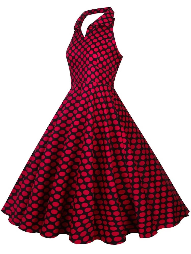 Retro Halter Party Midi Dresses Midi Dresses - Tophatter Daily Deals