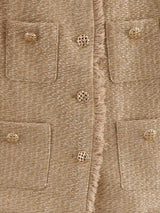 Fashion O-neck Pocket Tweed Short Coats Work Wear Blazers - Tophatter Daily Deals