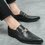 Artificial Leather Loafers Mini Crocodile Pattern Men Dresses Shoes - Tophatter Daily Deals