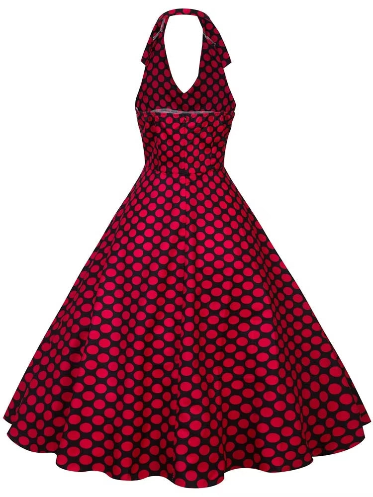 Retro Halter Party Midi Dresses Midi Dresses - Tophatter Daily Deals