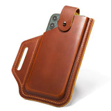 Men's Leather 6.3inch Phone Case Wallet Belt Bag Waist Bag Coffee Phone Bag Men Bags - Tophatter Daily Deals