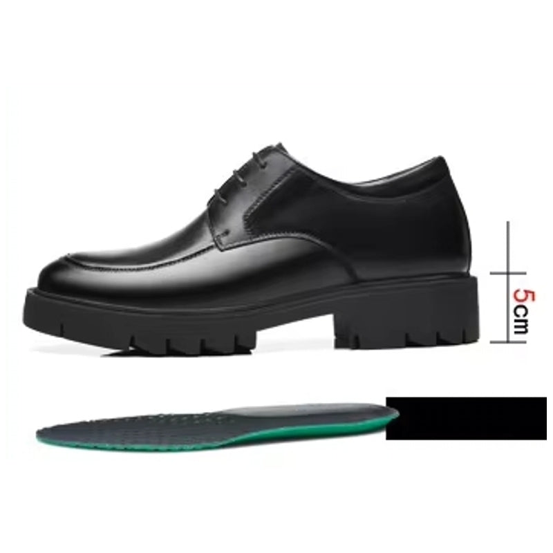 Genuine Leather Heels Men Dress Shoes 5cm Men Dresses Shoes - Tophatter Daily Deals