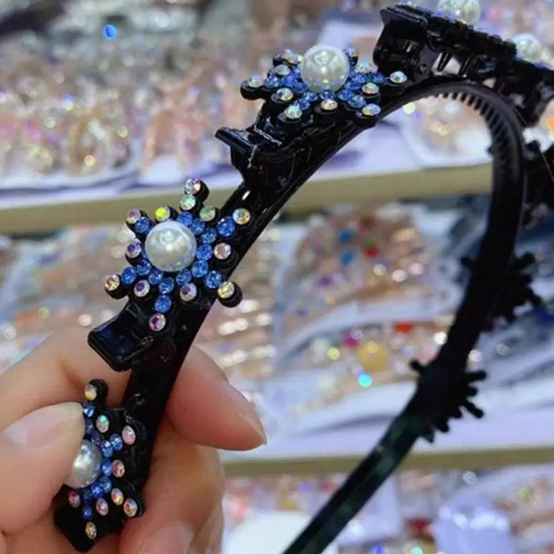 Flower Broken Hair Braided Headband Hair Pin Clips HAIR ACCESSORIES - Tophatter Daily Deals