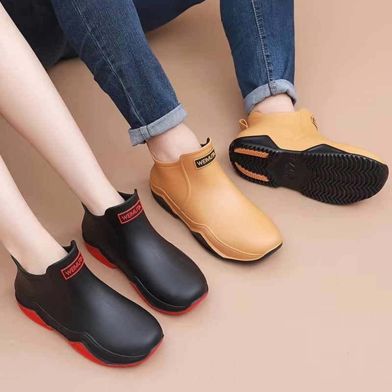 Unisex Rain Shoes Ankle Women Waterproof Shoes Boots - Tophatter Daily Deals