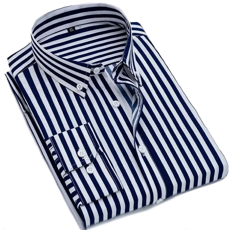 Men's Thin Striped Long-sleeve Shirt Men's Shirts - Tophatter Daily Deals