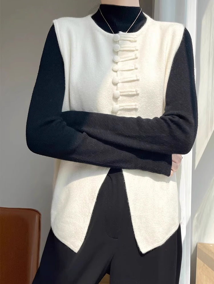 Winter Round Neck Vest Sweater Tops Blouses - Tophatter Daily Deals