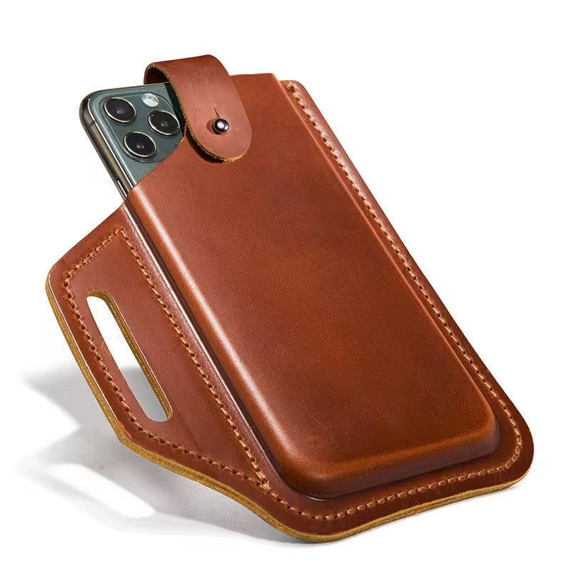 Men's Leather 6.3inch Phone Case Wallet Belt Bag Waist Bag Men Bags - Tophatter Daily Deals