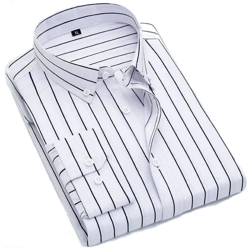 Men's Thin Striped Long-sleeve Shirt Men's Shirts - Tophatter Daily Deals