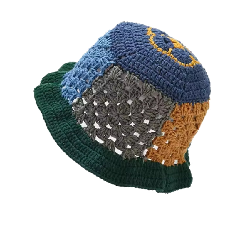Handmade Crochet Striped Knitted Beanies Hat Colorful Cap - Tophatter Daily Deals