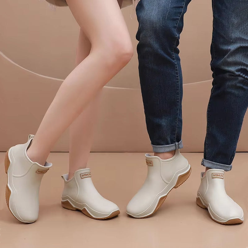 Unisex Rain Shoes Ankle Women Waterproof Shoes Boots - Tophatter Daily Deals