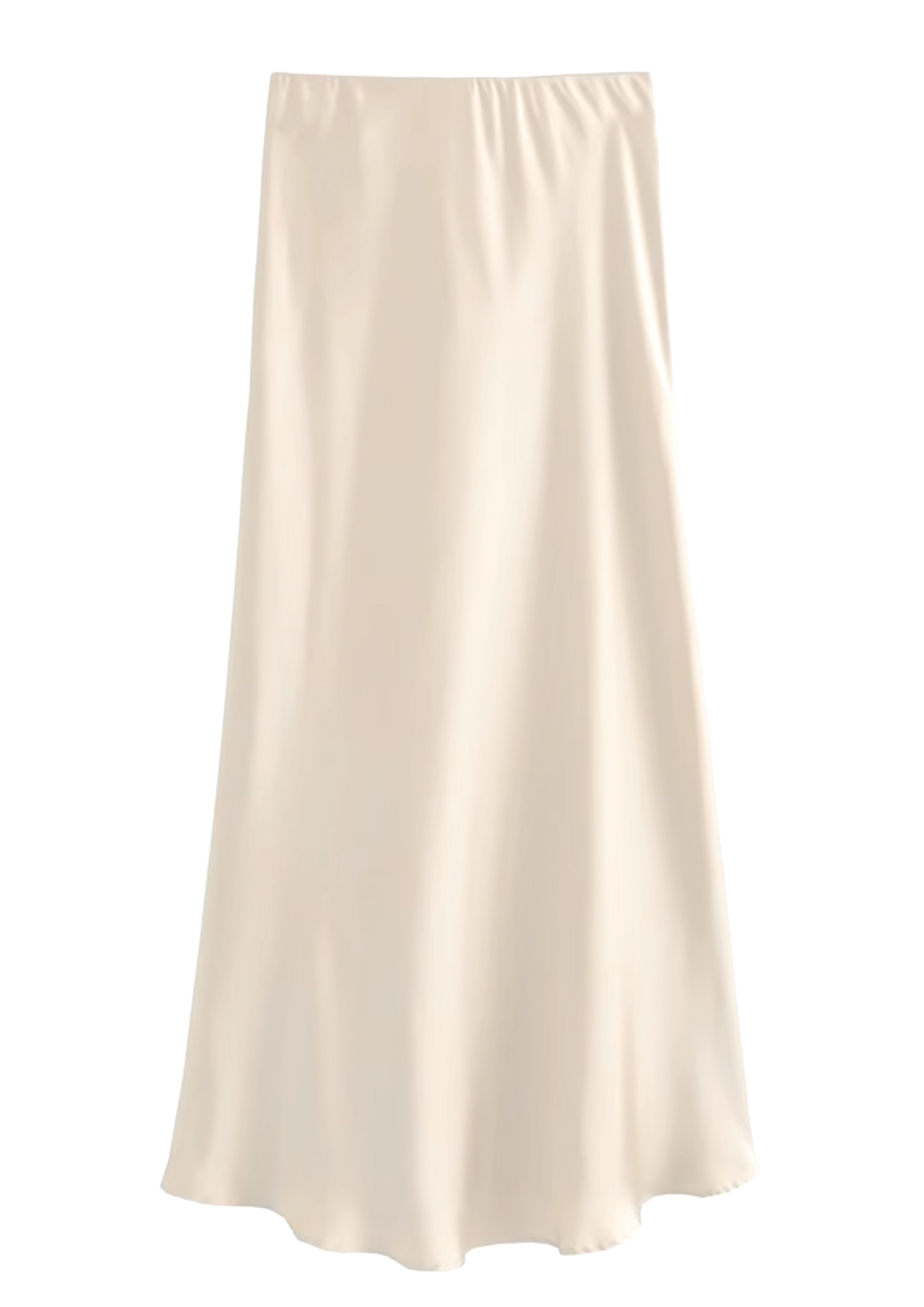 Satin Skirt Women High Waist Long Skirts For Women Beige Dresses - Tophatter Daily Deals