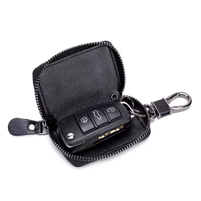 Men Genuine Leather Retro Mini Key Case Bag Large Capcity Fashion Car Key Keychain Wallet Men Bags - Tophatter Daily Deals