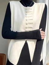 Winter Round Neck Vest Sweater Tops Blouses - Tophatter Daily Deals