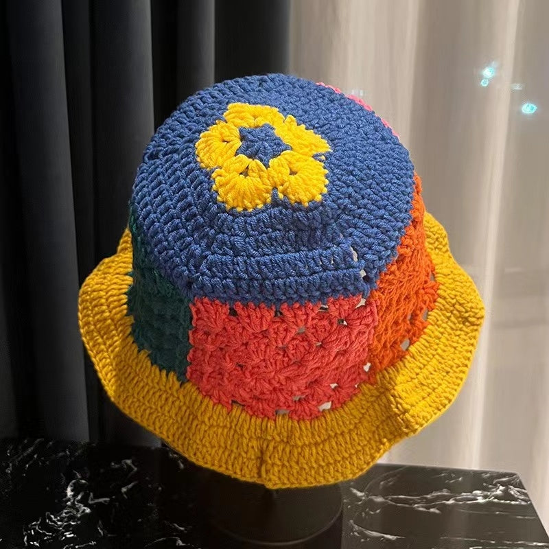 Handmade Crochet Striped Knitted Beanies Hat Yellow Cap - Tophatter Daily Deals