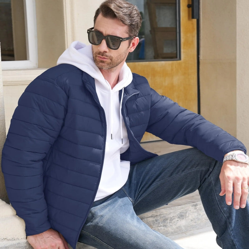 Stand Collar Lightweight Puffer Jackets Men Jackets - Tophatter Daily Deals