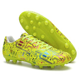 Unisex Ankle Football Boots Cleats Grass Training Yellow Soccer Shoes - Tophatter Daily Deals